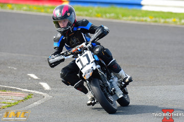 ALFA Vega Kids Motorcycle Racing Leather Suit (Black/Blue)