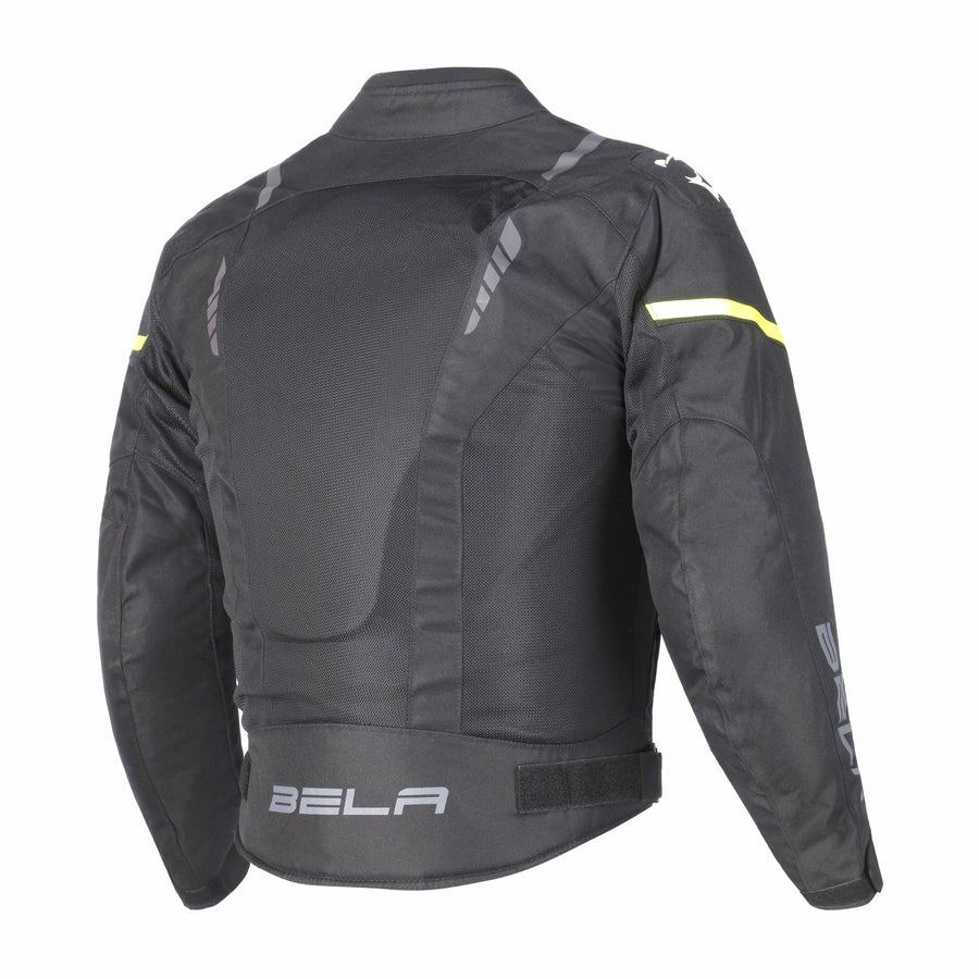 Bela Artex Motorcycle Touring Summer Textile Jacket - Black/FluroYellow