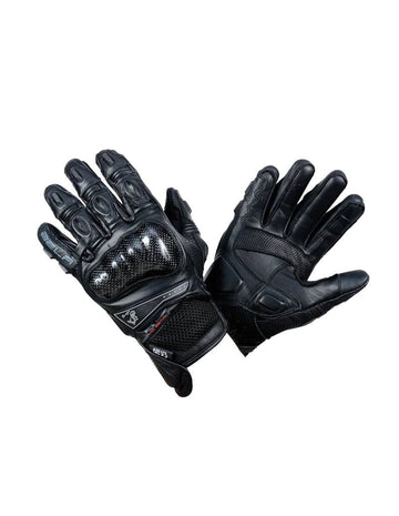 Bela Rocket Short Motorcycle Racing Gloves - Black - DublinLeather
