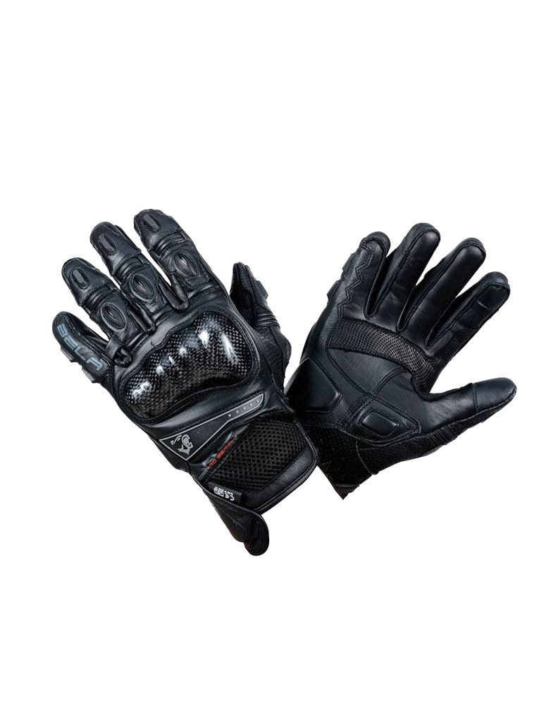 Bela Rocket Short Motorcycle Racing Gloves - Black - DublinLeather