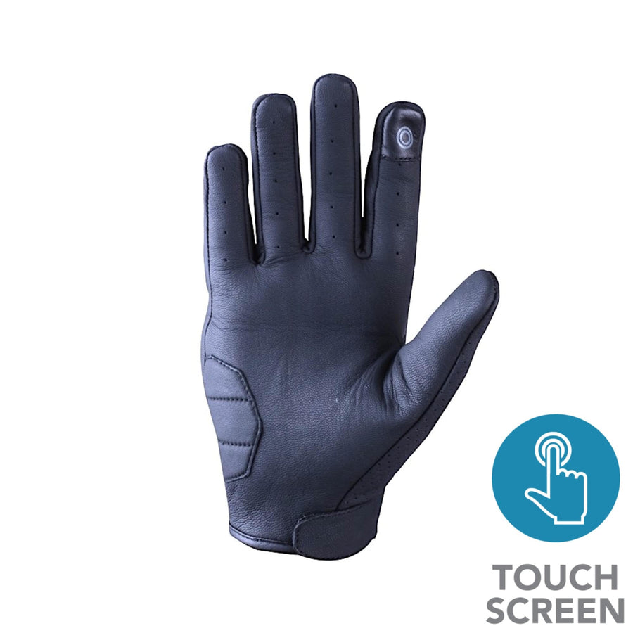 R-Tech Street Men's Black Bikers Leather Gloves - Touch Screen - DublinLeather