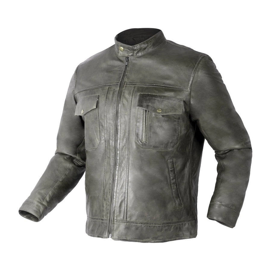 Dublin Leathers Mens Fashion SuperSoft Sheepskin Jacket - Olive Green