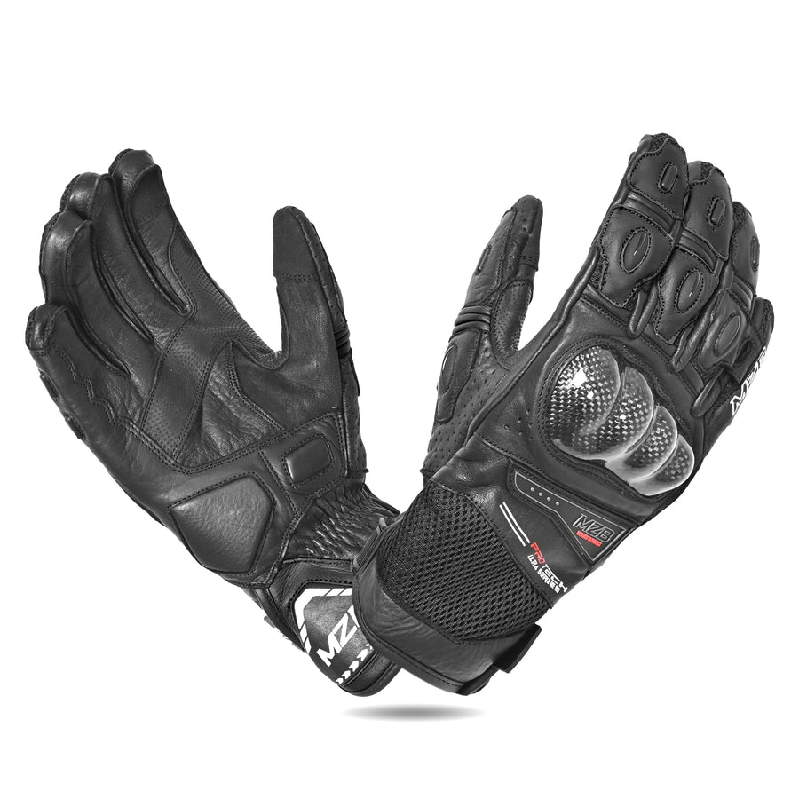 mz handschuhe MZB RaceTech Short Motorcycle Race Cowhide Leather Gloves - Aramid Protection