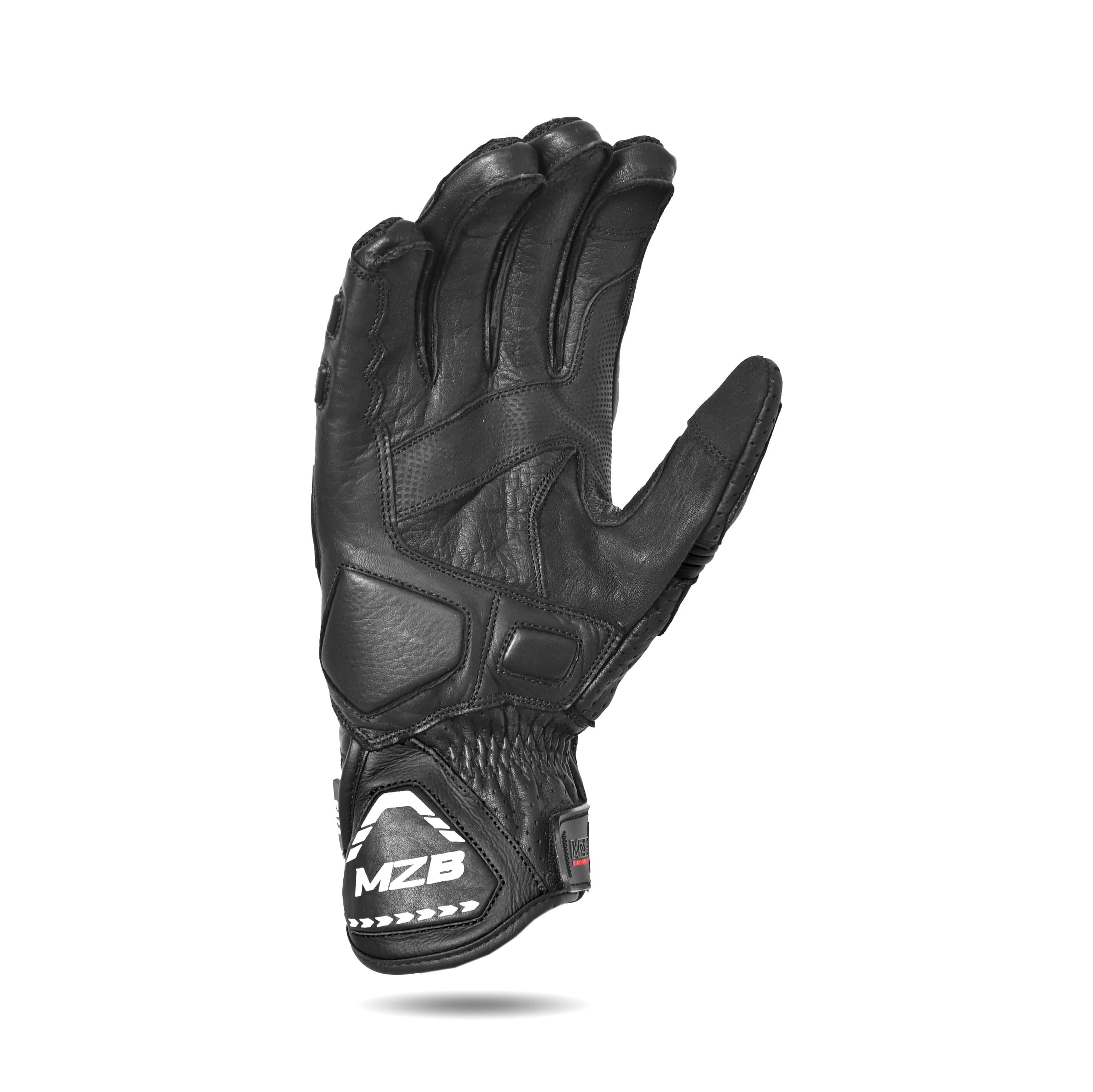 MZB RaceTech Short Motorcycle Race Cowhide Leather Gloves - Aramid