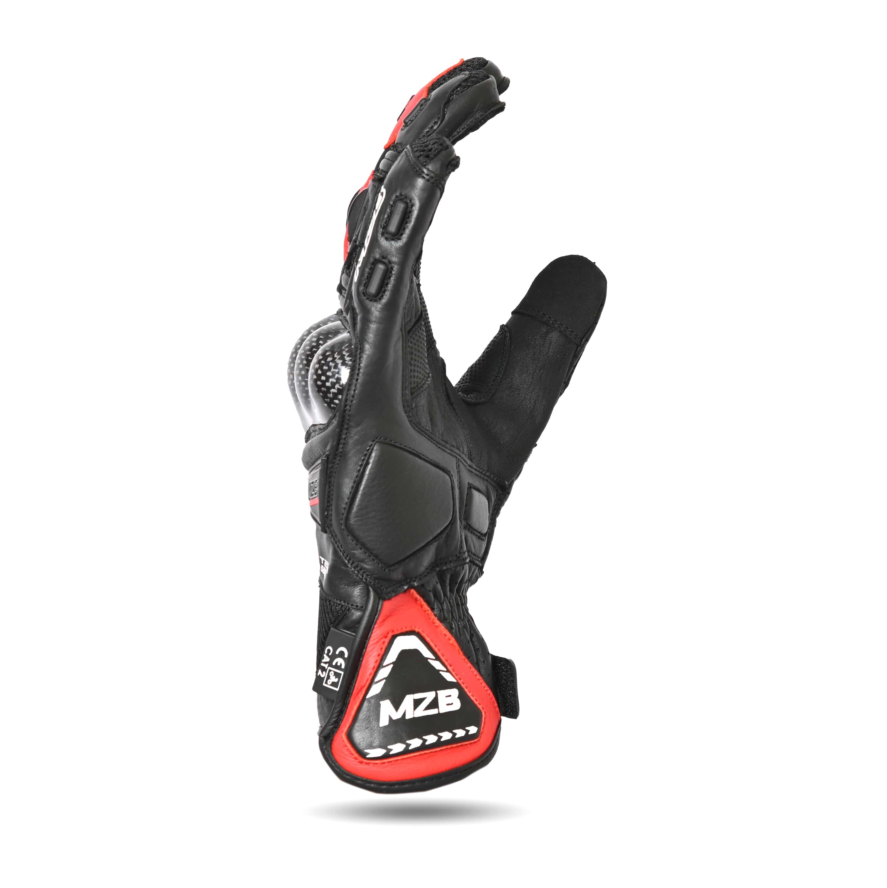MZB RaceTech Short Motorcycle Race Cowhide Leather Gloves - Aramid