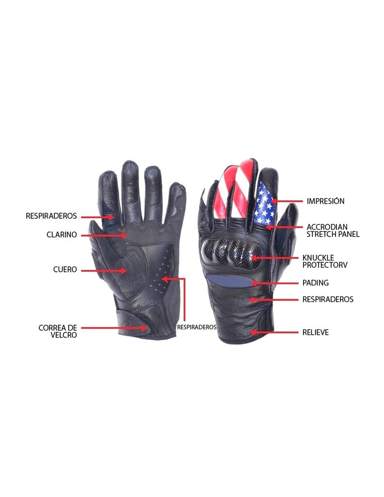 AGV Sports Krono Short Summer Leather Gloves - USA - DublinLeather