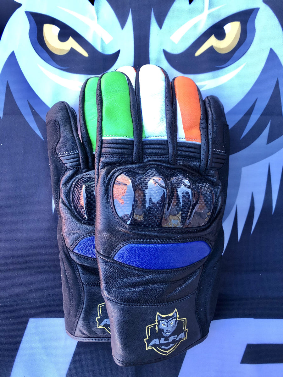 ALFA Motorcycle Leather Gloves - Irish