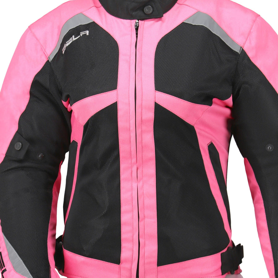 Bela Airy Ladies Motorcycle Summer Textile Jacket - Pink/Black