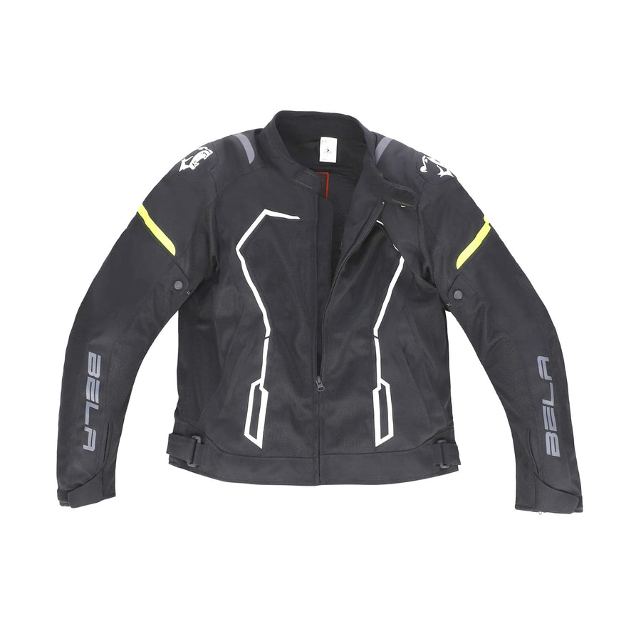 Bela Artex Motorcycle Touring Summer Textile Jacket - Black/FluroYellow