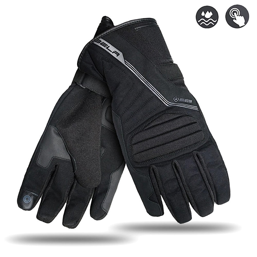 Bela Climate Mens Motorcycle Winter Waterproof Multi Layer Textile Gloves - Touch Screen Compatible - DublinLeather
