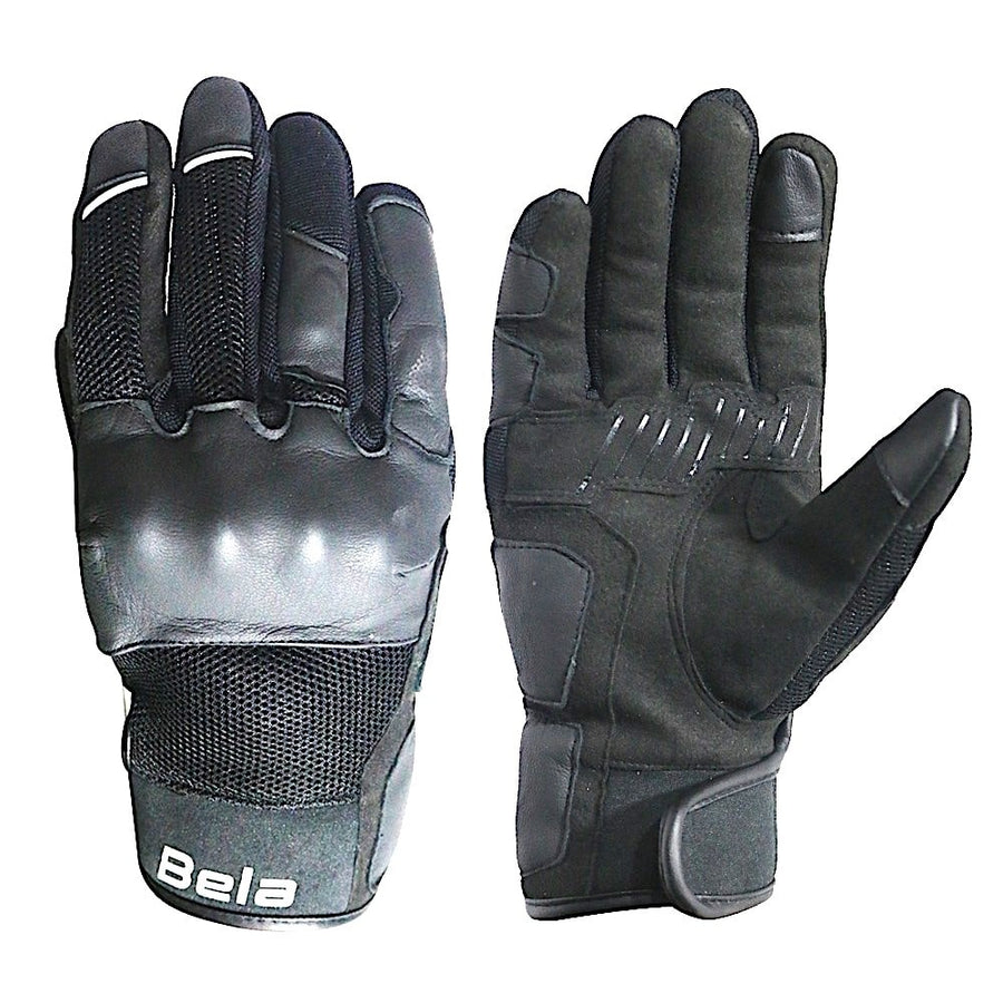 Bela Deluxe Black Leather Touring Gloves - Touchscreen Compatible - DublinLeather