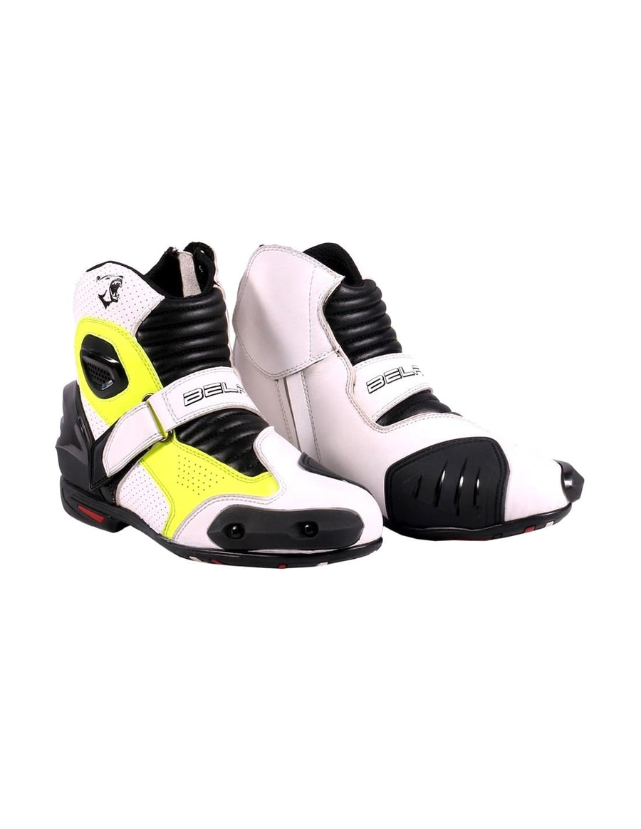 Bela-Faster-White-Fluro-Leather-Motorcycle-Racing-Short-Boots-Sale-Online-Dublin-Ireland-UK-France