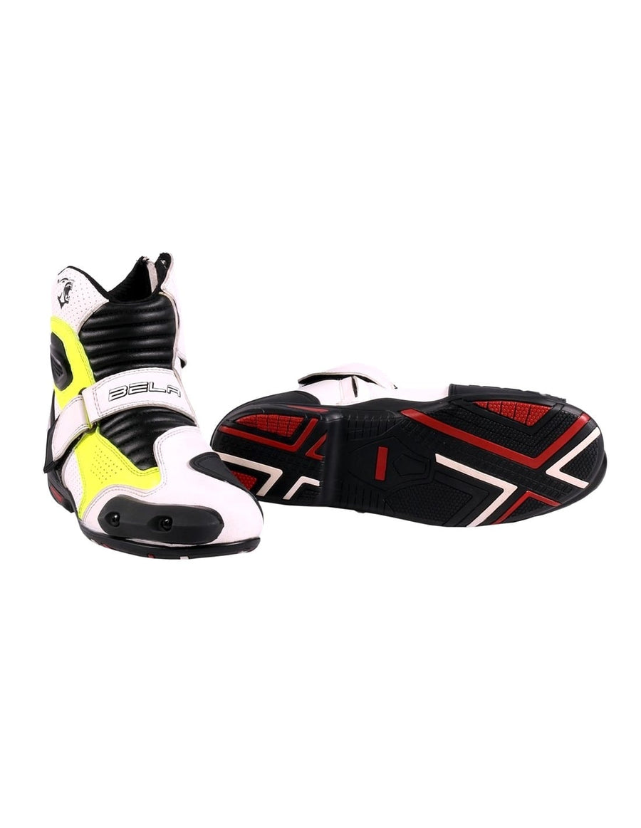 Bela-Faster-White-Fluro-Leather-Motorcycle-Racing-Short-Boots-Sale-Online-Dublin-Ireland-UK-France