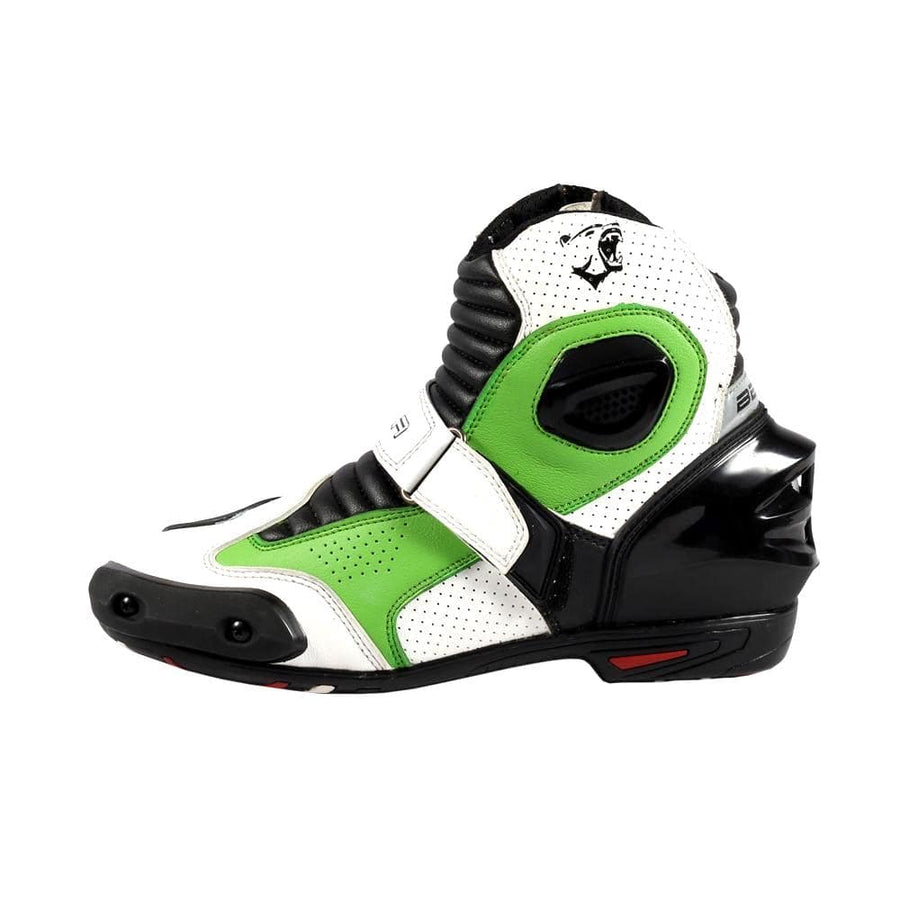 Bela-Faster-White-Green-Leather-Motorcycle-Racing-Short-Boots-Sale-Online-Dublin-Ireland-UK-France