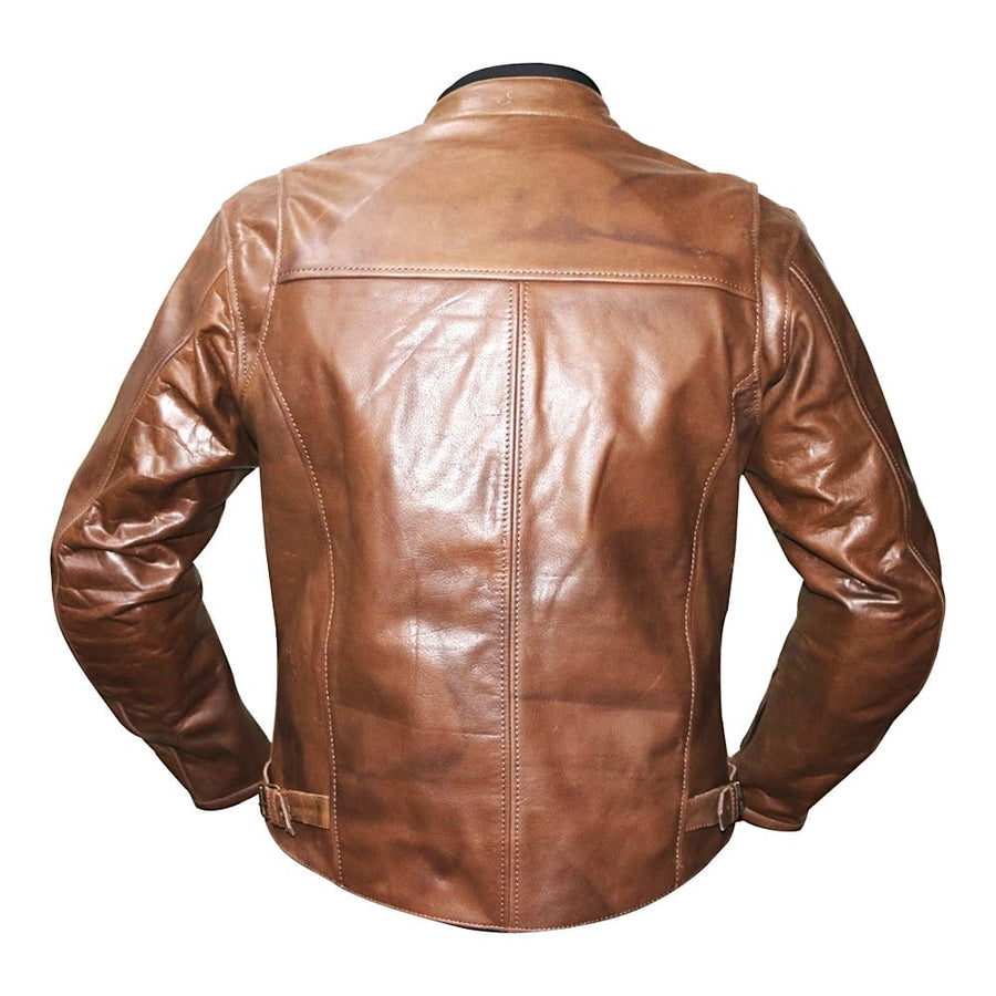 Bela Fresco Mens Leather Brown MotorBike Jacket - DublinLeather