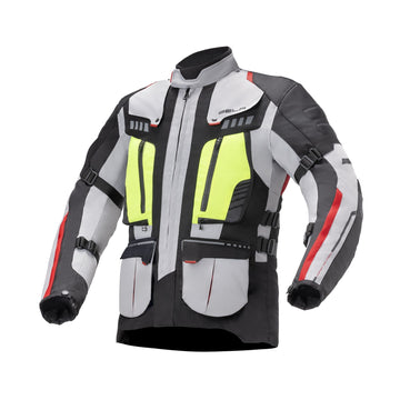 Bela Hailstorm Ice/Black/Fluro-Yellow Motorcycle Waterproof Textile Jacket - DublinLeather