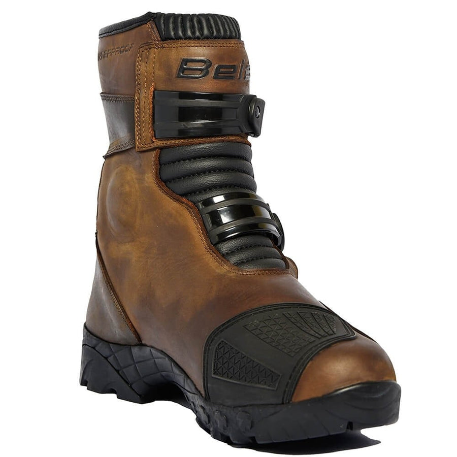 Bela J Waterproof Motorcycle Touring Boots - Brown - DublinLeather