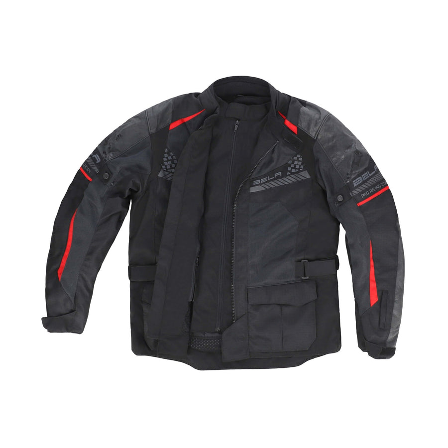 Bela Onsaker Motorcycle Adventure Touring Waterproof Textile Jacket - Black