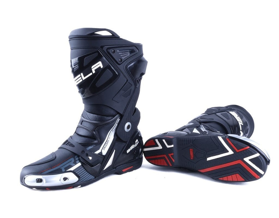 Bela Race Pro Motorcycle Racing Boots - Black - DublinLeather