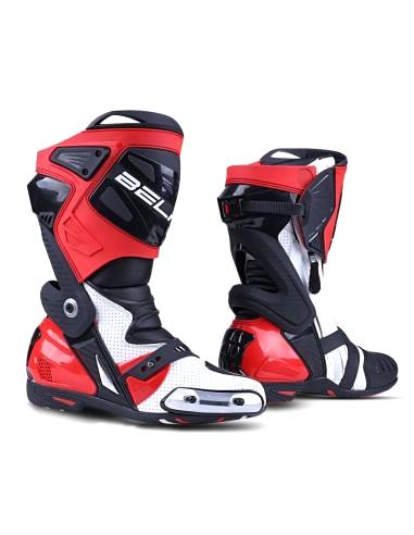 Bela Race Pro Motorcycle Racing Boots - Black/Red - DublinLeather