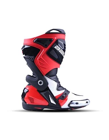 Bela Race Pro Motorcycle Racing Boots - Black/Red - DublinLeather
