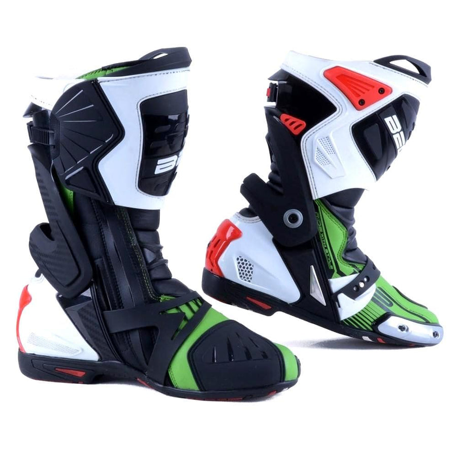 Bela Race Pro Motorcycle Racing Boots - Green - DublinLeather