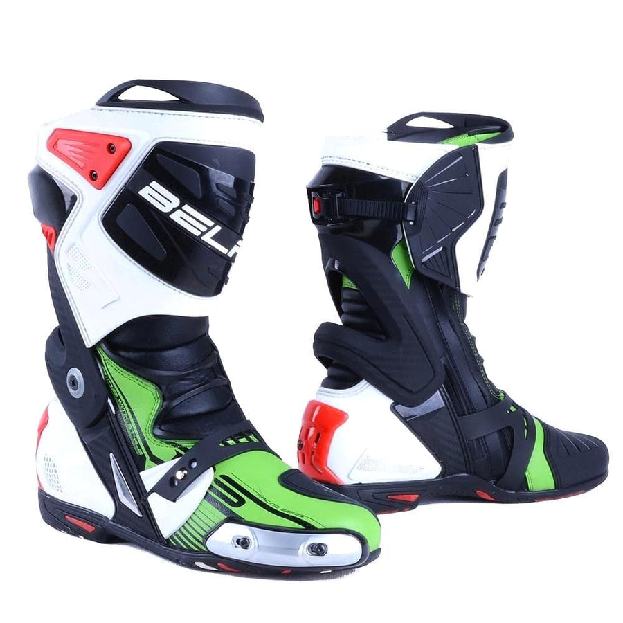 Bela Race Pro Motorcycle Racing Boots - Green - DublinLeather