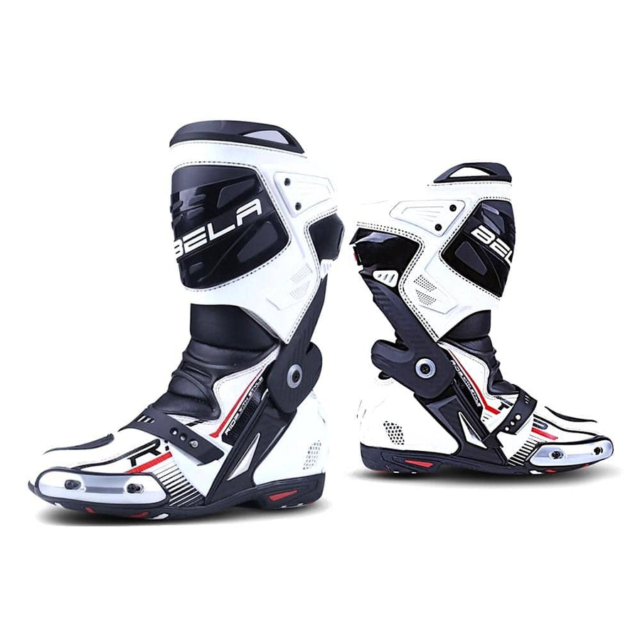 Bela Race Pro Motorcycle Racing Boots - White - DublinLeather