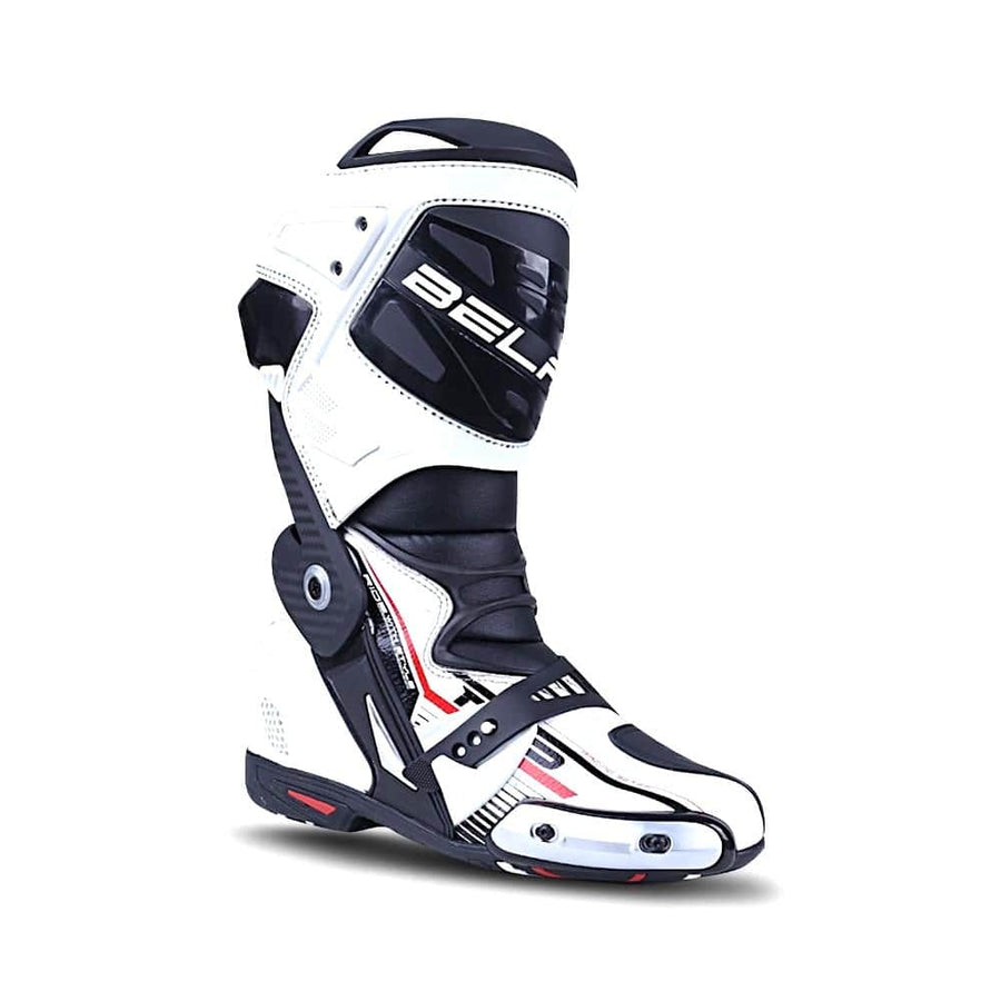 Bela Race Pro Motorcycle Racing Boots - White - DublinLeather