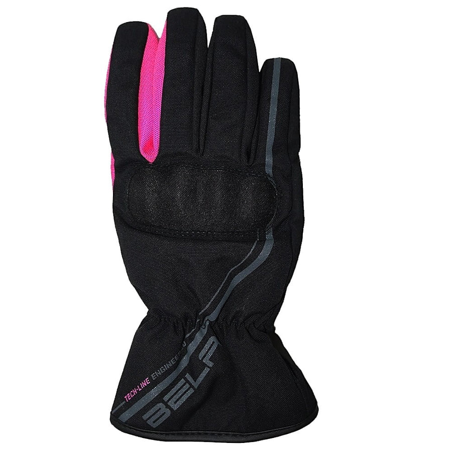 Bela Rebel Lady Motorcycle Winter Waterproof Textile Gloves (Black/Pink) - Touch Screen Compatible - DublinLeather