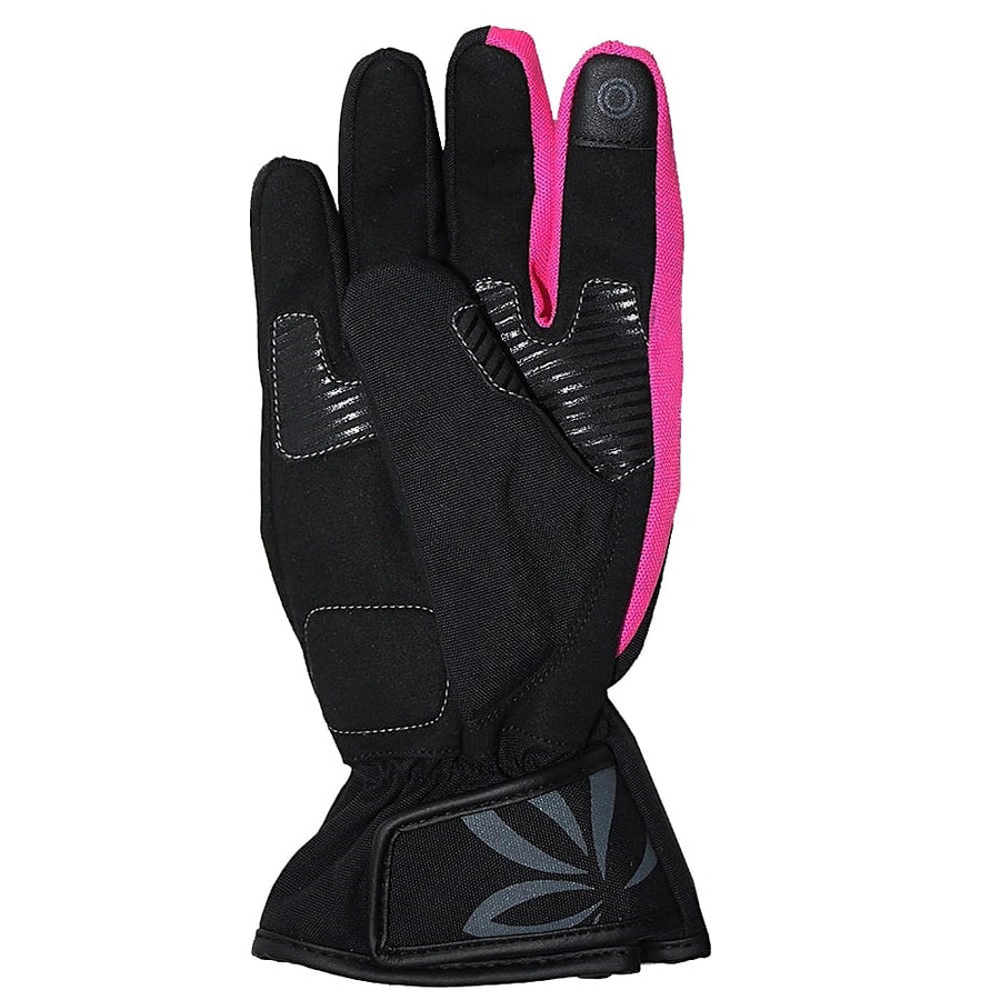 Bela Rebel Lady Motorcycle Winter Waterproof Textile Gloves (Black/Pink) - Touch Screen Compatible - DublinLeather