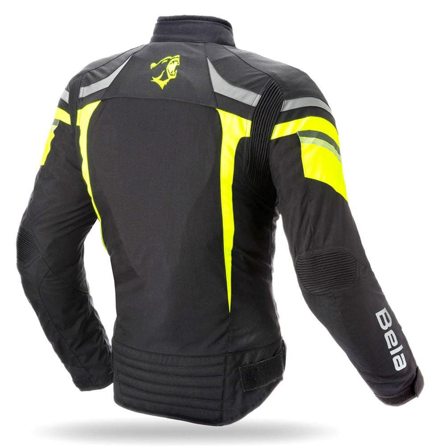 Bela Rebel Lady Rider Waterproof Textile Jacket - Black/Fluro Yellow