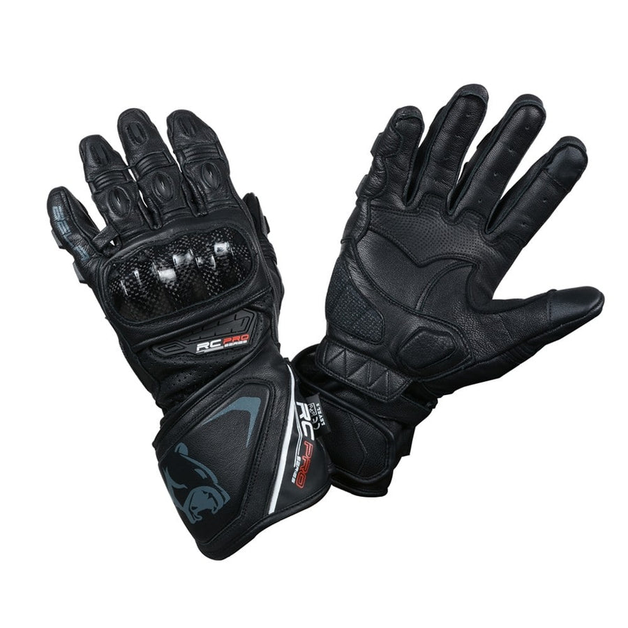 Bela Rocket Long Motorcycle Racing Gloves - Black - DublinLeather