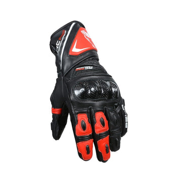 Bela Rocket Long Motorcycle Racing Gloves - Black/Red - DublinLeather