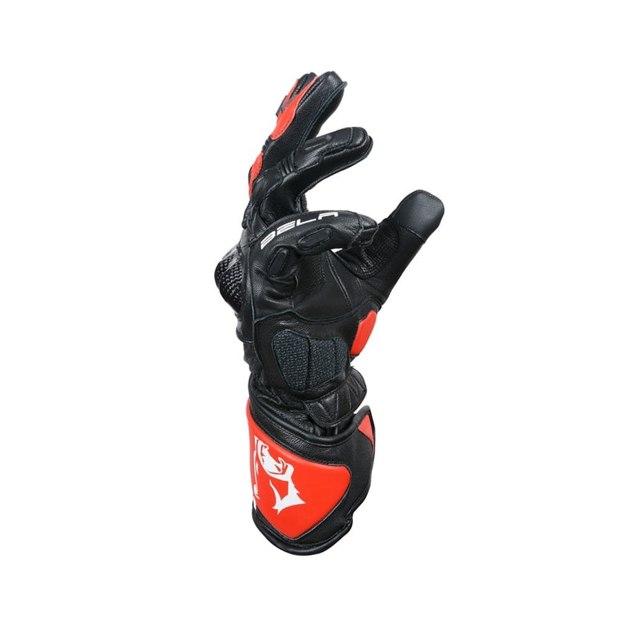 Bela Rocket Long Motorcycle Racing Gloves - Black/Red - DublinLeather