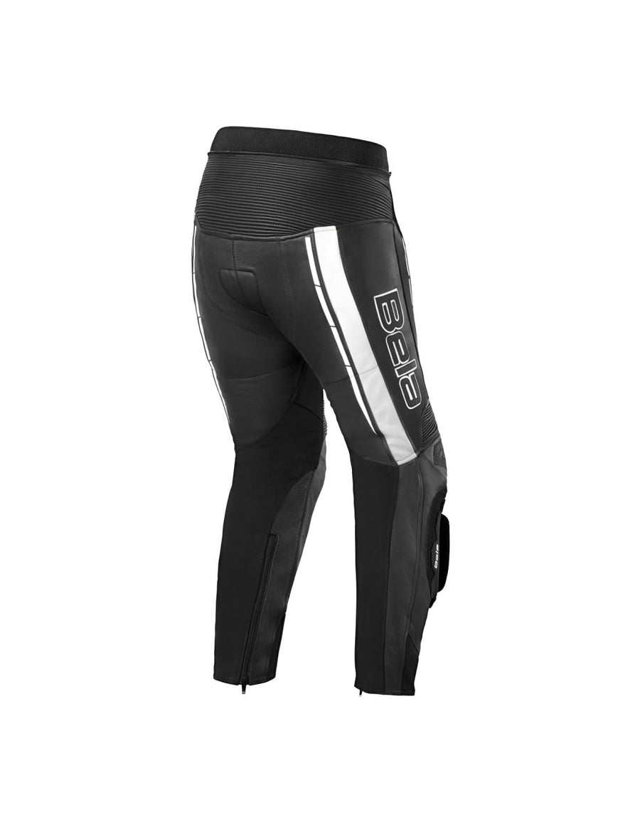 Bela Rocket Motorcycle Mix Kangaroo Leather Ladies Pants for 2PC (Black/White) - DublinLeather