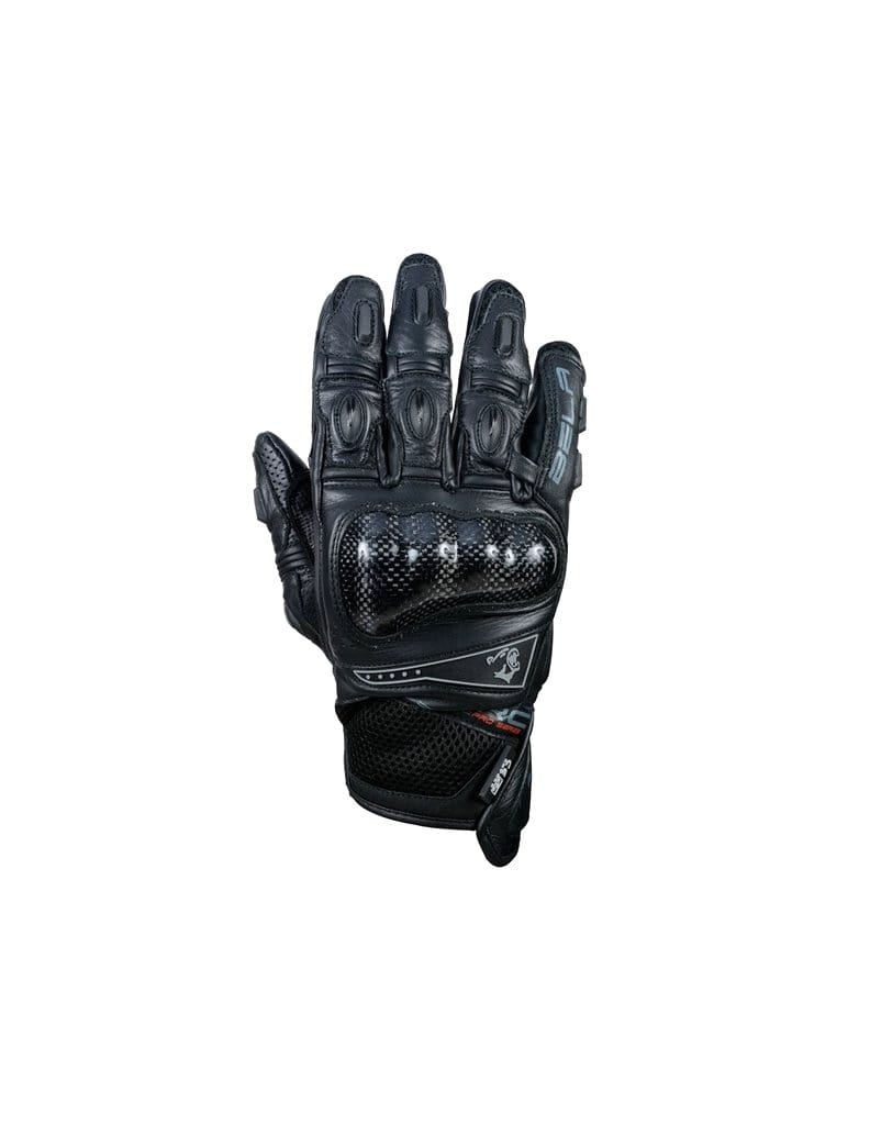 Bela Rocket Short Motorcycle Racing Gloves - Black - DublinLeather