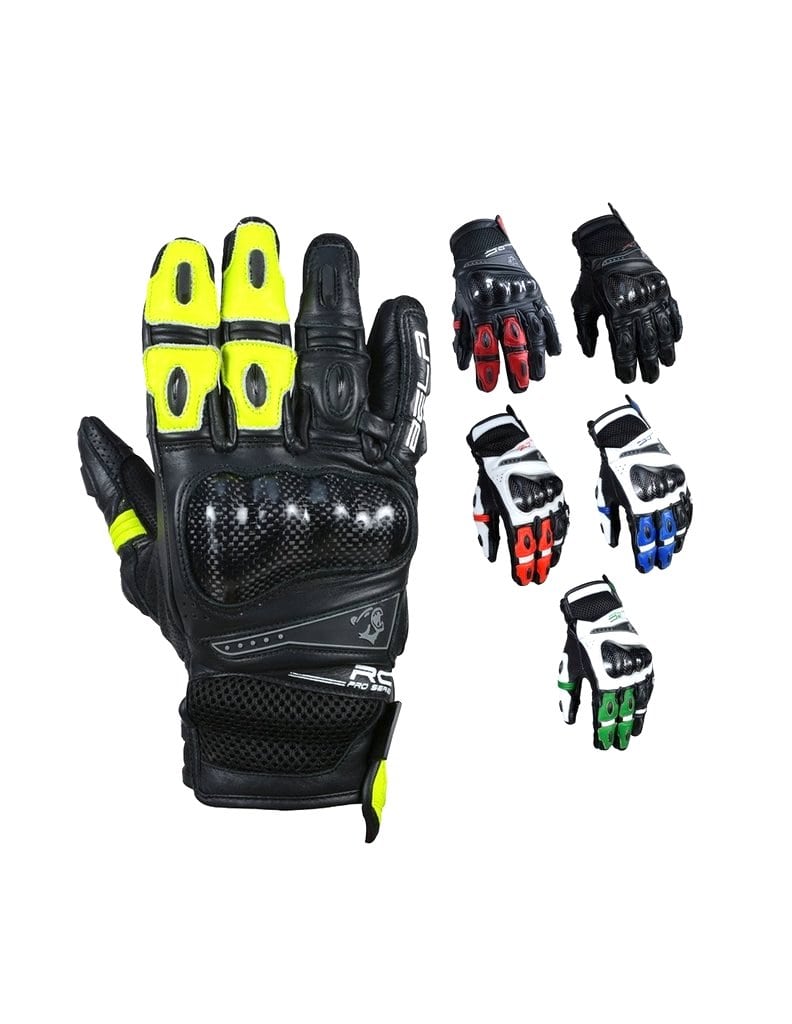 Bela Rocket Short Motorcycle Racing Gloves - Black/Fluro Yellow - DublinLeather