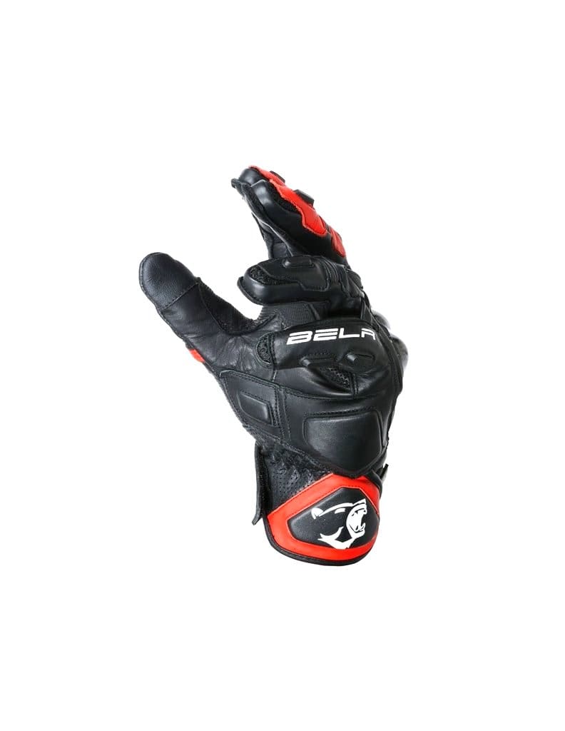 Bela Rocket Short Motorcycle Racing Gloves - Black/Red - DublinLeather