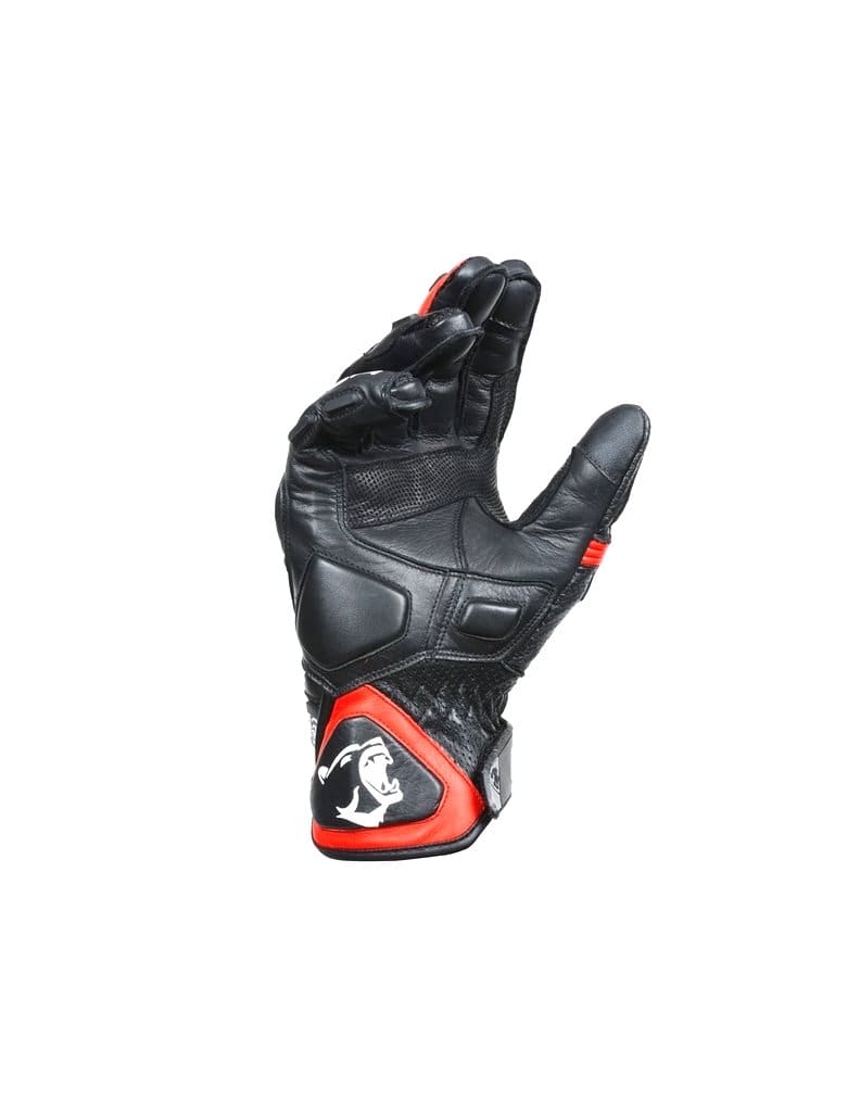 Bela Rocket Short Motorcycle Racing Gloves - Black/Red - DublinLeather