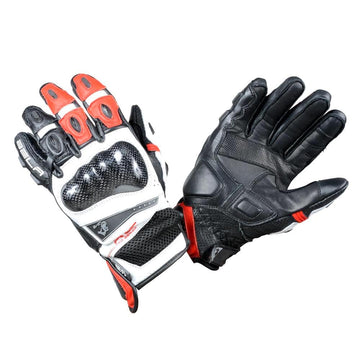 Bela Rocket Short Motorcycle Racing Gloves - Black/Red/White - DublinLeather