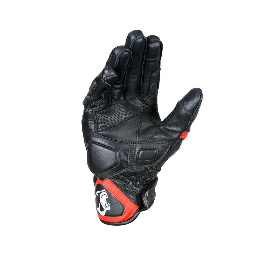 Bela Rocket Short Motorcycle Racing Gloves - Black/Red/White - DublinLeather