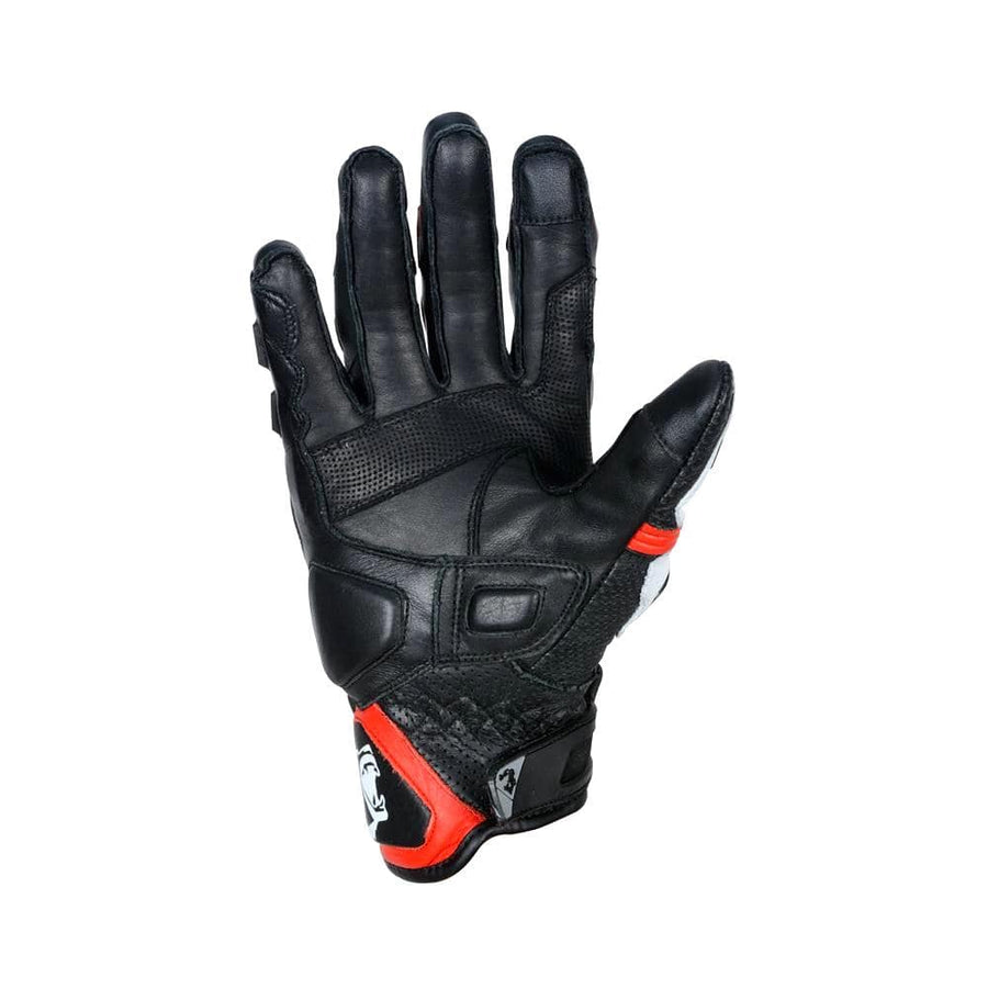 Bela Rocket Short Motorcycle Racing Gloves - Black/Red/White - DublinLeather