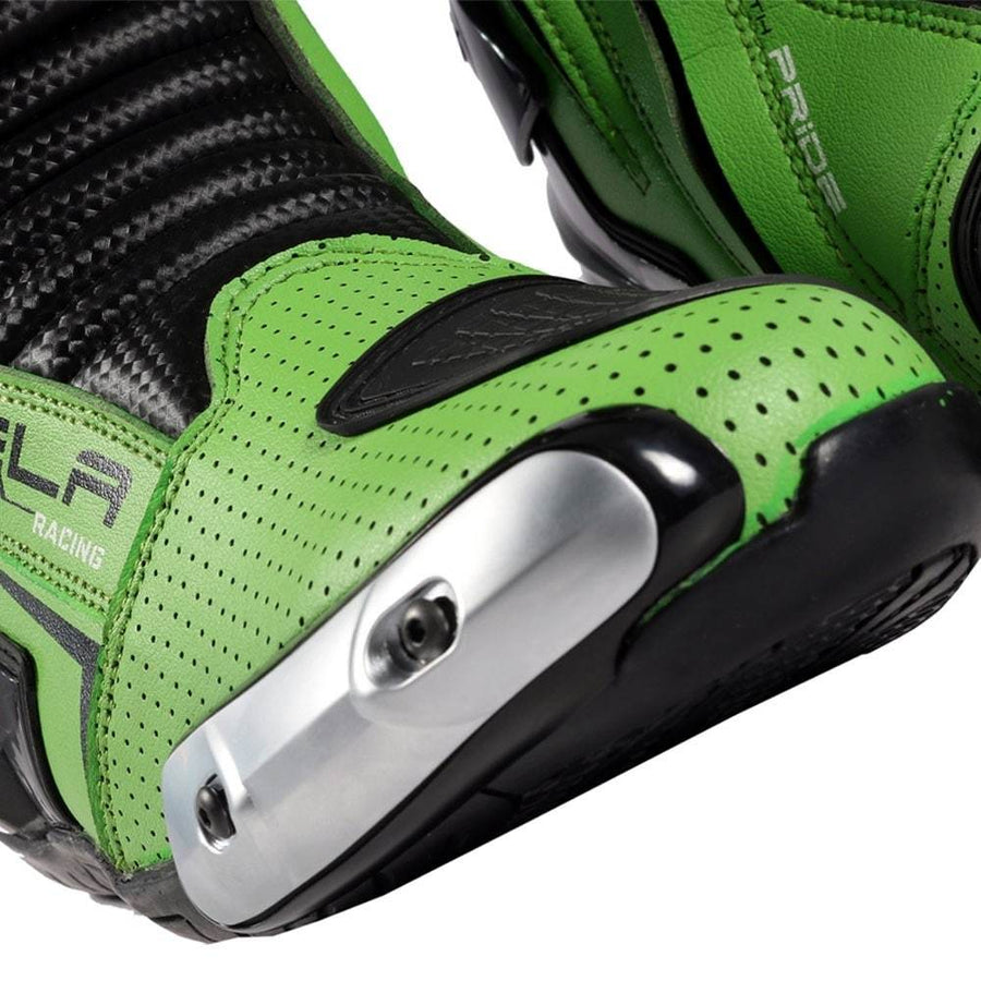 Bela Speedo 2.0 Motorcycle Racing Boots (Black/Green) - DublinLeather