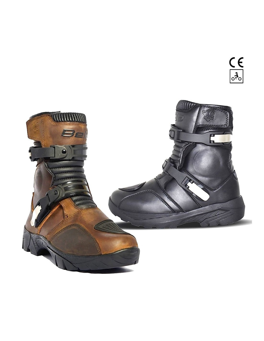 Waterproof Leather Motorcycle Shoes – Touring & Sport Boots For Men (Black, Reflective)
