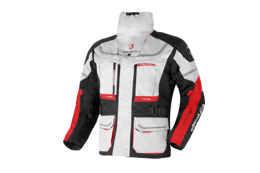 Bela Transformer Motorcycle Touring Waterproof Winter Jacket (Grey/Black/Red)