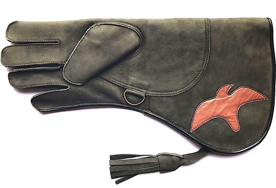 Olive Green Eagle Cowhide Triple Layer Premium 17 Inch Glove - Falconry - DublinLeather