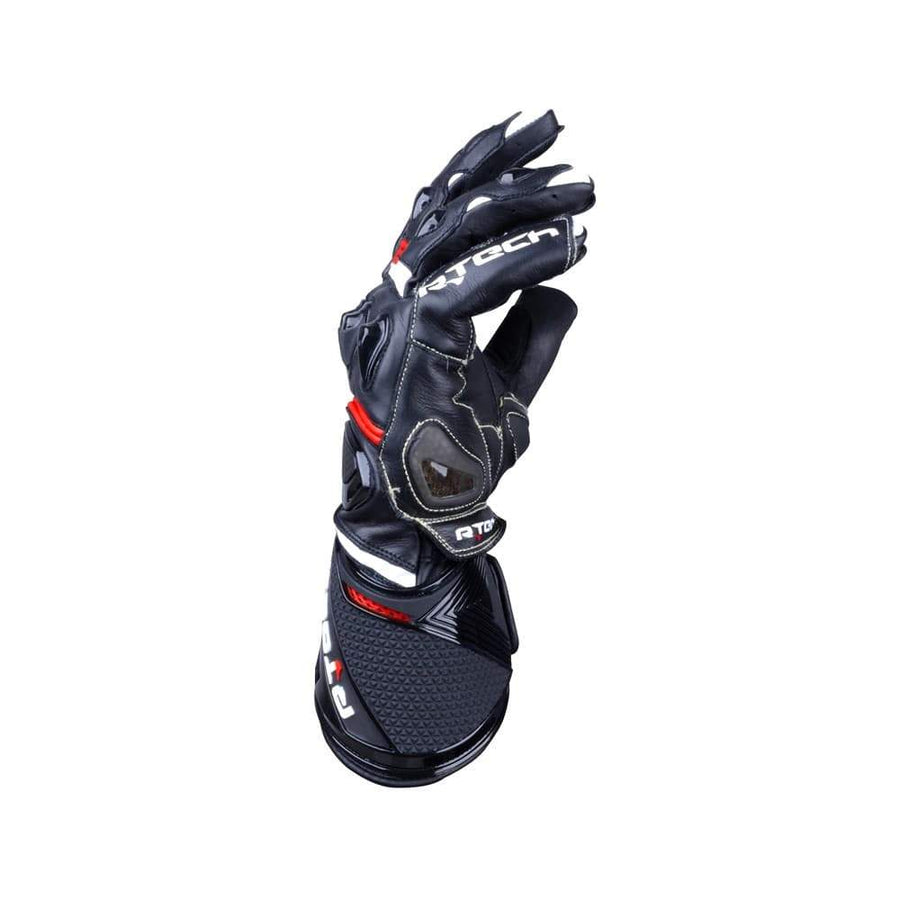 R-Tech Robo Lady Motorcycle Racing Leather Gloves (Black/Red) - Touch Screen - DublinLeather