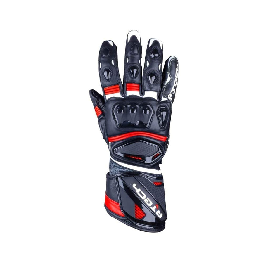 R-Tech Robo Lady Motorcycle Racing Leather Gloves (Black/Red) - Touch Screen - DublinLeather