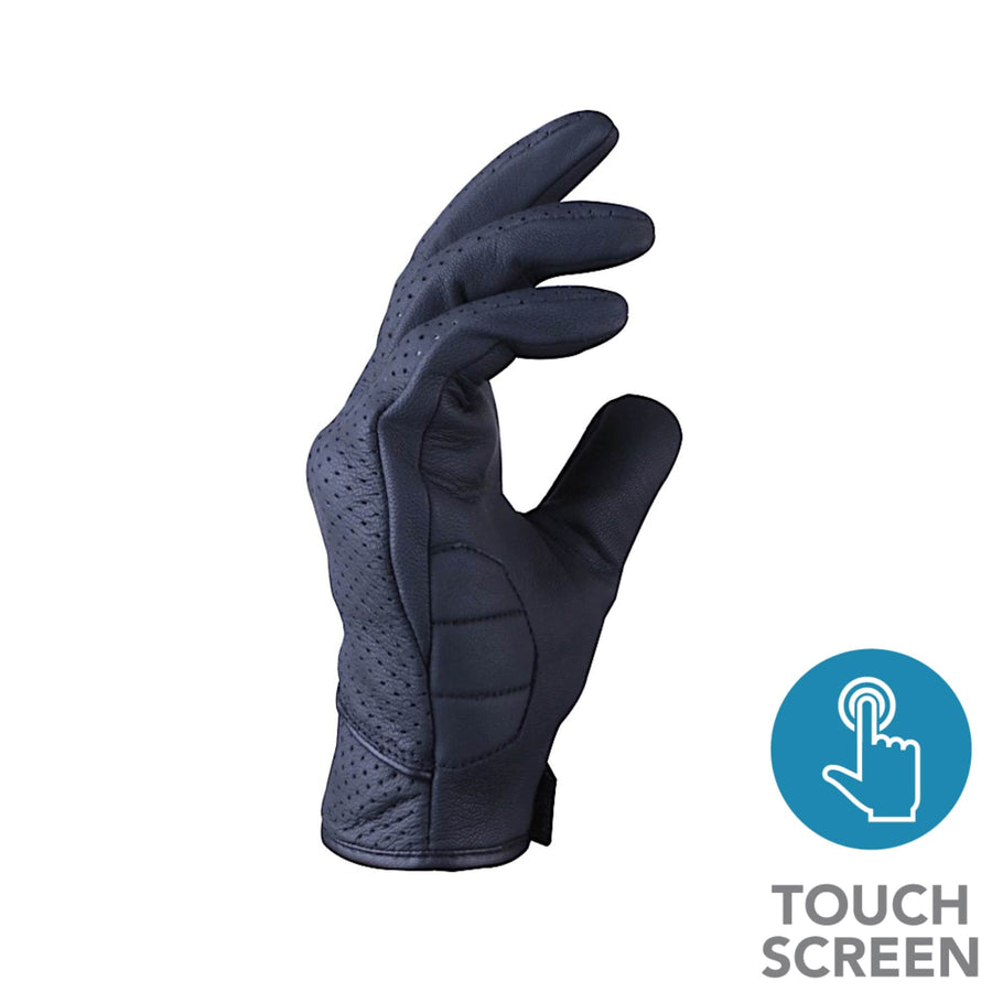 R-Tech Street Men's Black Bikers Leather Gloves - Touch Screen - DublinLeather